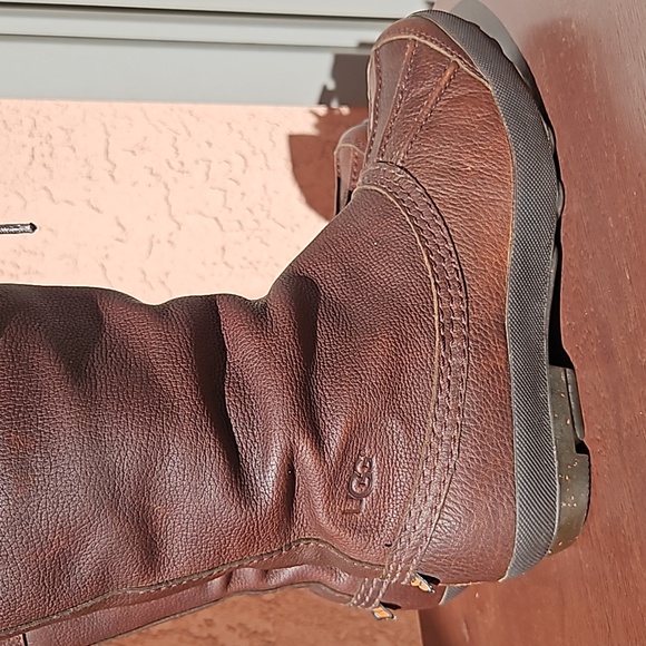 Ugg Australia Belcloud Leather Waterproof Sheepskin Knee Boots Size 7.5 - Picture 10 of 16